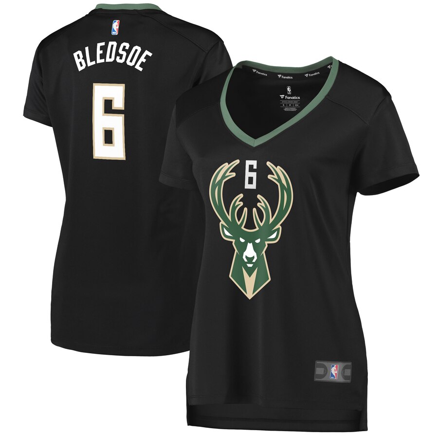 Eric Bledsoe Milwaukee Bucks Fanatics Branded Women’s Fast Break Replica Player Basketball Jersey – Statement Edition – Black
