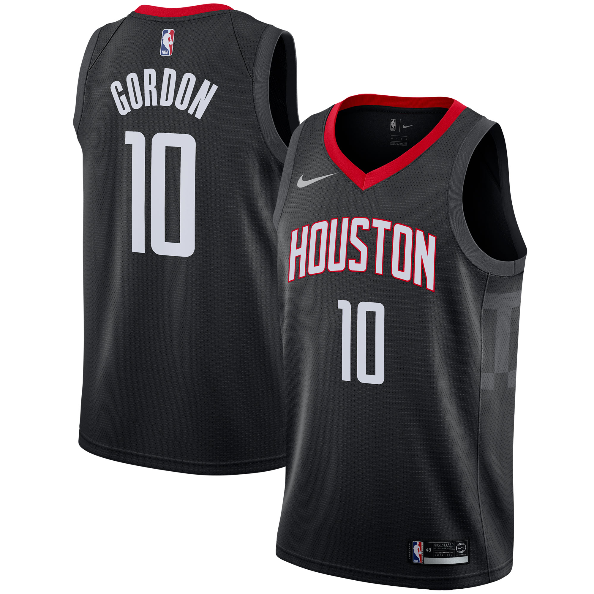 Alternative view of Eric Gordon Houston Rockets Swingman Basketball Jersey – Statement Edition – Black