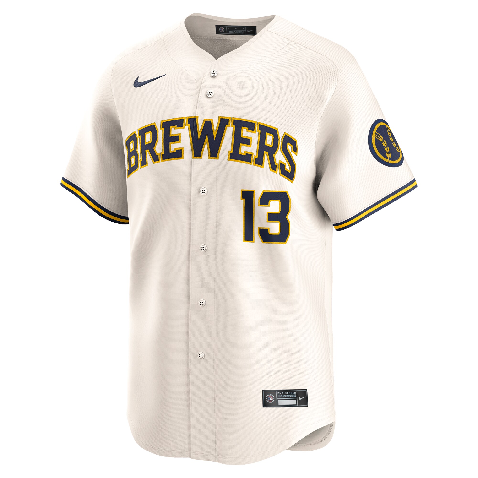 Alternative view of Eric Haase Milwaukee Brewers Home Limited Player Jersey - Cream