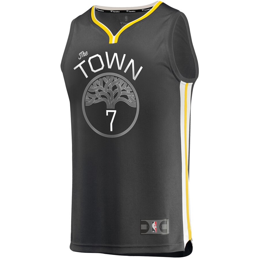 Alternative view of Eric Paschall Golden State Warriors Fanatics Branded Fast Break Replica Player Basketball Jersey Black - Statement Edition