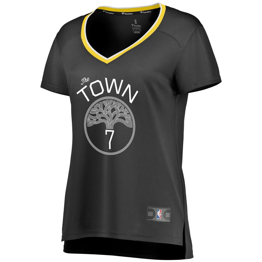 Alternative view of Eric Paschall Golden State Warriors Fanatics Branded Women's Fast Break Replica Basketball Jersey Black - Statement Edition