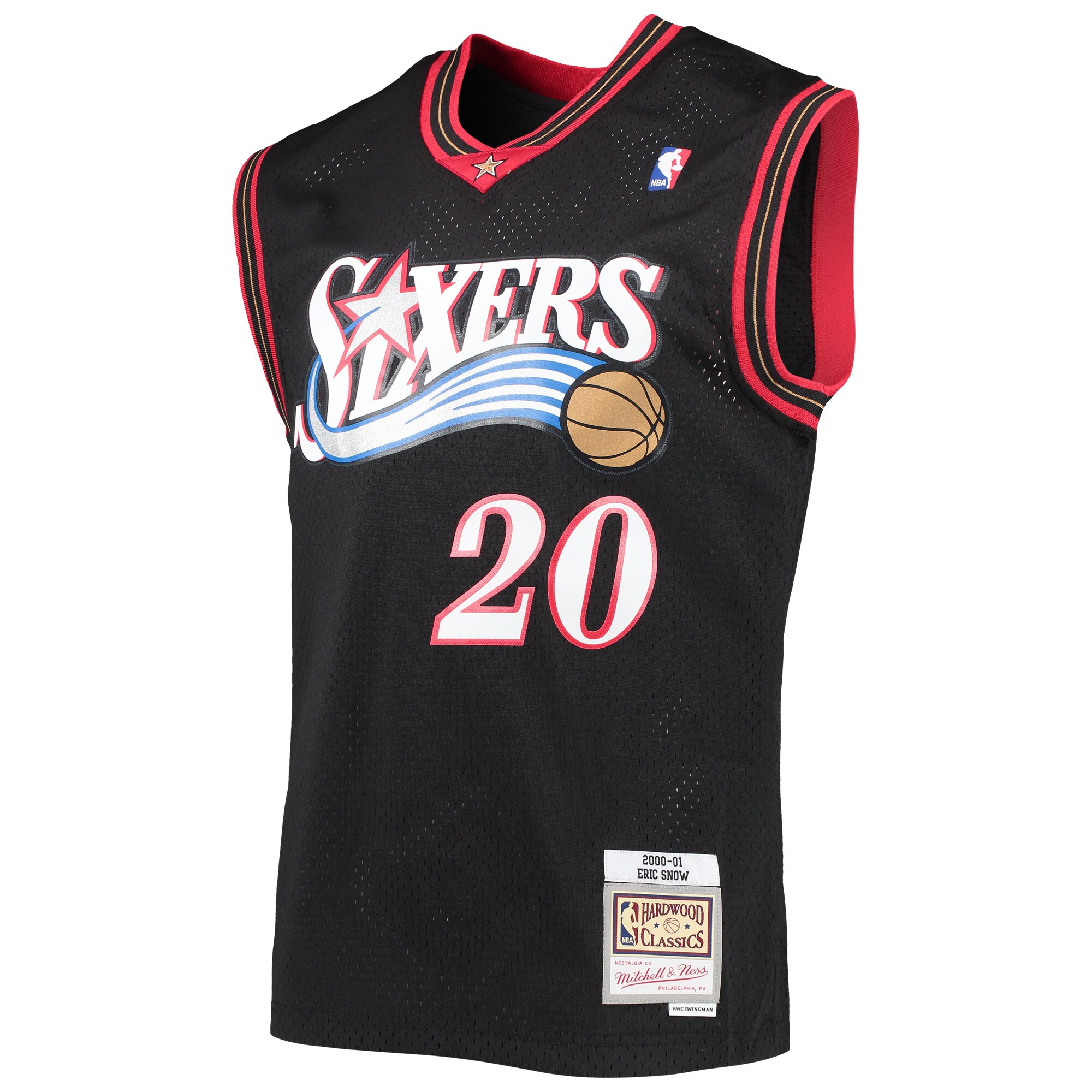 Alternative view of Eric Snow Philadelphia 76ers Mitchell & Ness 2000/01 Hardwood Classics Swingman Basketball Jersey - Black