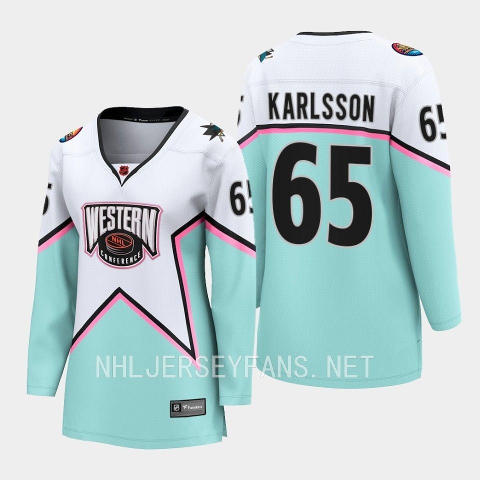 Erik Karlsson 65 San Jose Sharks 2023 All-Star Game Hockey Jersey White Equipment - JS423 