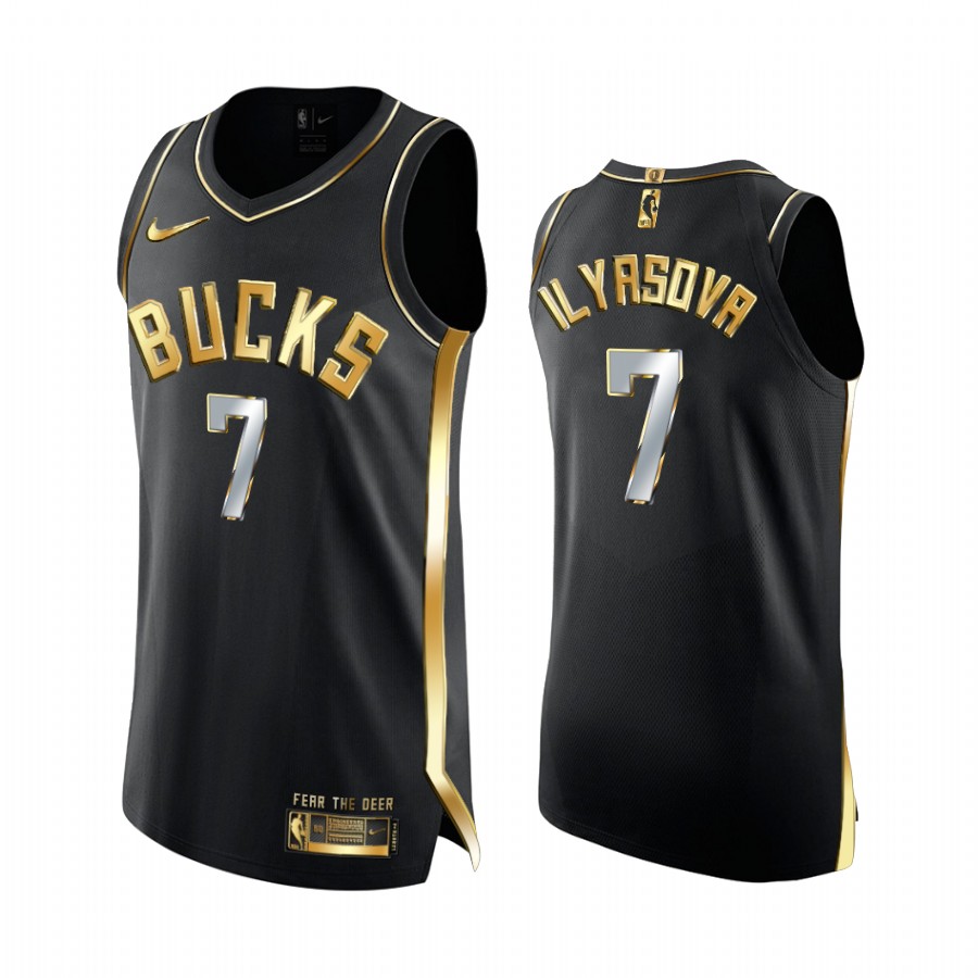 Ersan Ilyasova Milwaukee Bucks 2020-21 Black Golden Edition Basketball Jersey