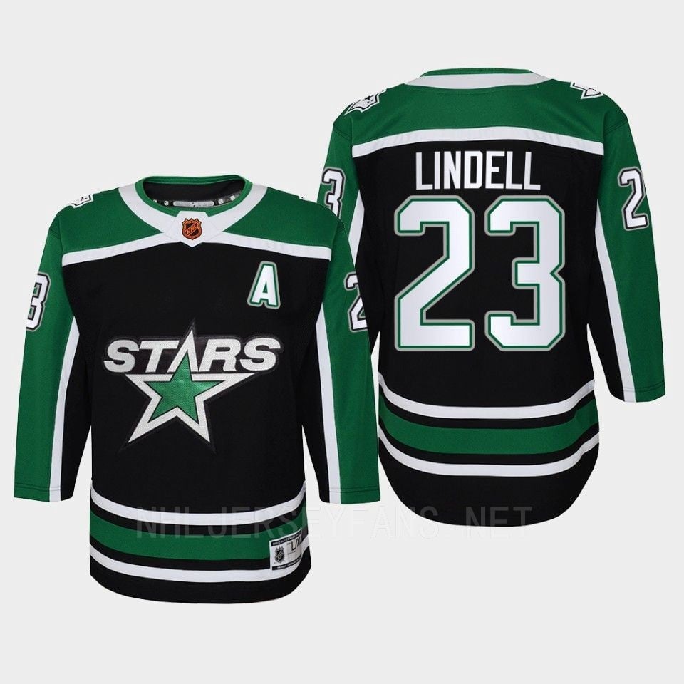 Esa Lindell 23 Dallas Stars 2022 Special Edition 2.0 Retro Youth Hockey Jersey Black - JS513 
