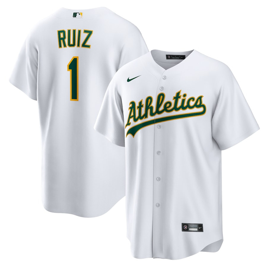 Esteury Ruiz 1 Oakland Athletics Home Men Baseball Jersey - White 