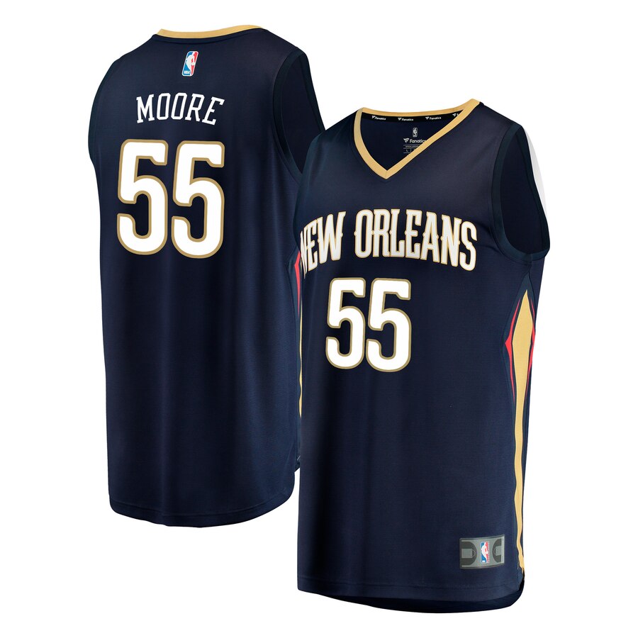 E'twaun Moore New Orleans Pelicans Fanatics Branded Fast Break Replica Player Basketball Jersey - Icon Edition - Navy