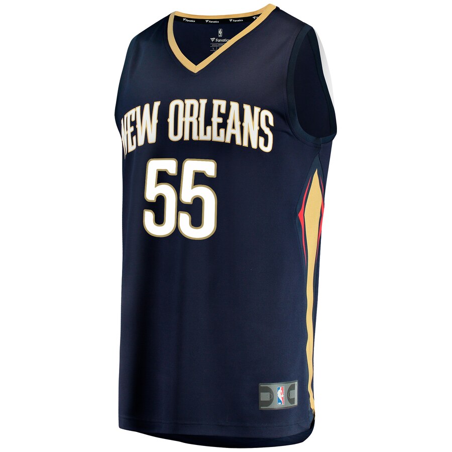 Alternative view of E'twaun Moore New Orleans Pelicans Fanatics Branded Fast Break Replica Player Basketball Jersey - Icon Edition - Navy