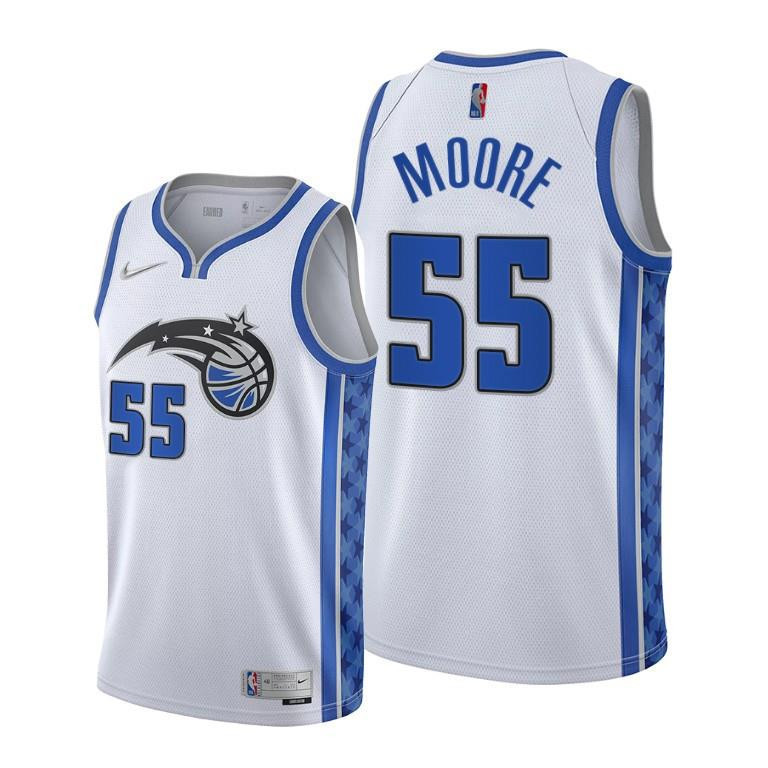 E'Twaun Moore Orlando Magic White Earned Edition Basketball Jersey 55 - Men Basketball Jersey - JS636 