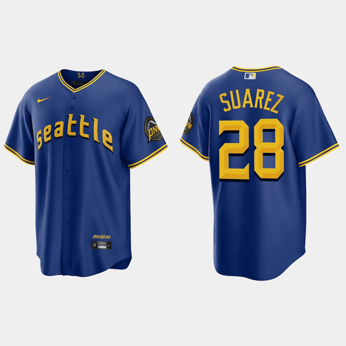 Eugenio Suarez 28 Seattle Mariners 2023 City Connect Game Baseball Jersey - Royal 