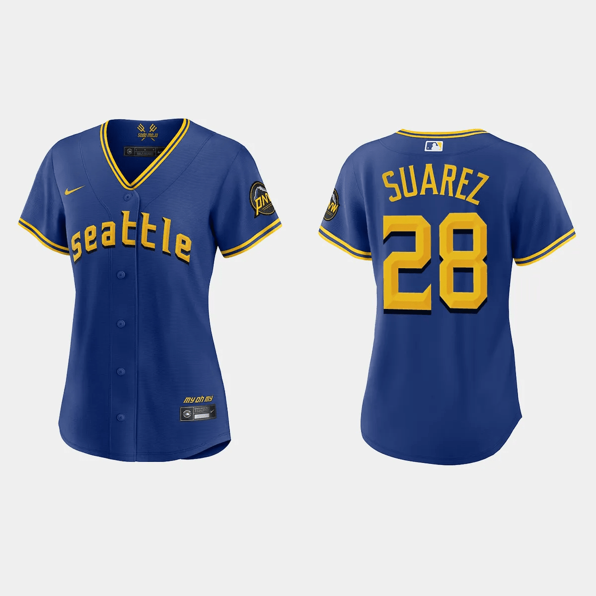 Eugenio Suarez 28 Seattle Mariners 2023 City Connect Game Baseball Jersey - Women's Royal 