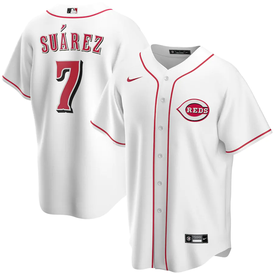 Eugenio Suarez Cincinnati Reds Home 2020 Replica Player Baseball Jersey ÃƒÂ¢Ã¢â€šÂ¬Ã¢â‚¬Å“ White