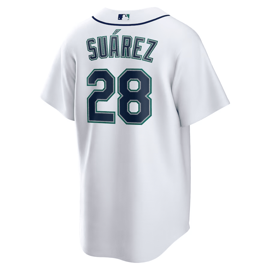 Alternative view of Eugenio Suárez 28 Seattle Mariners Home Men Baseball Jersey - White 