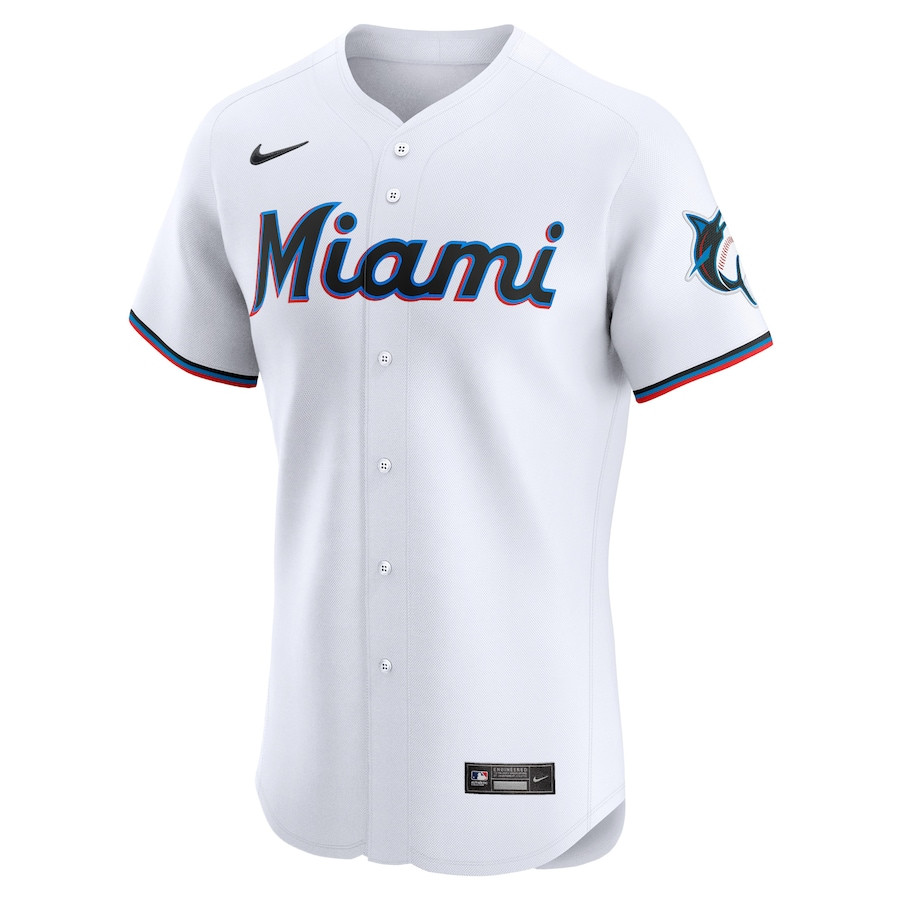 Alternative view of Eury Perez 39 Miami Marlins Home Elite Player Men Baseball Jersey - White 