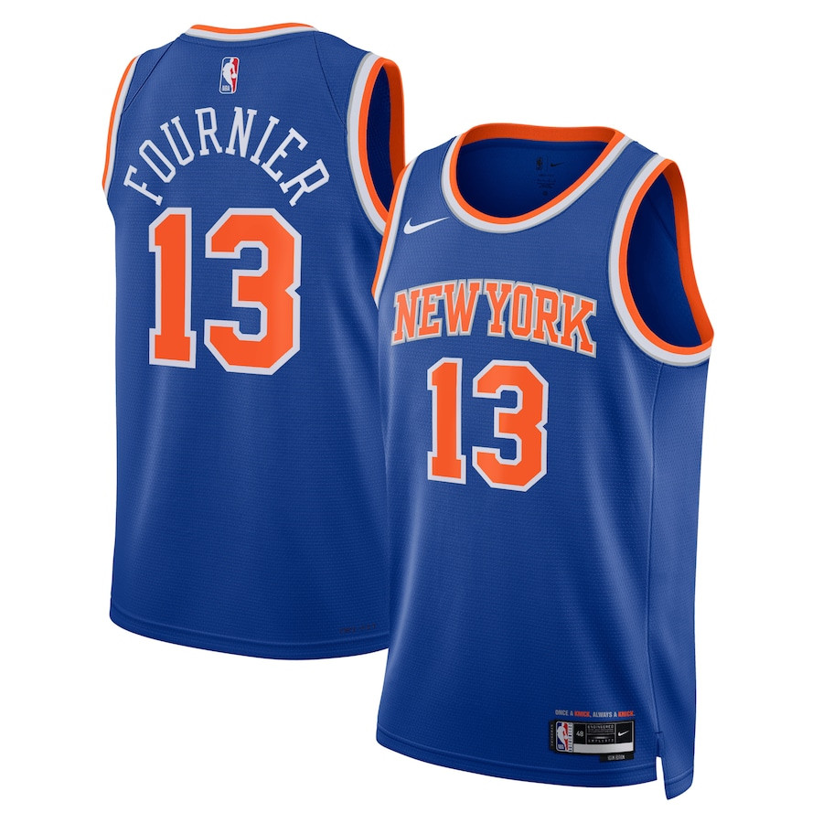 Evan Fournier 13 New York Knicks Unisex Swingman Basketball Jersey - Icon Edition - Blue - JS793 