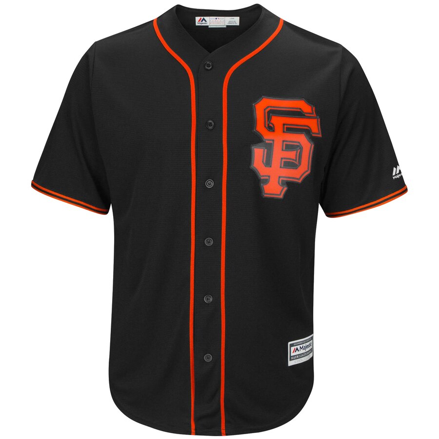 Alternative view of Evan Longoria San Francisco Giants Majestic Alternate Official Cool Base Replica Player Baseball Jersey - Black