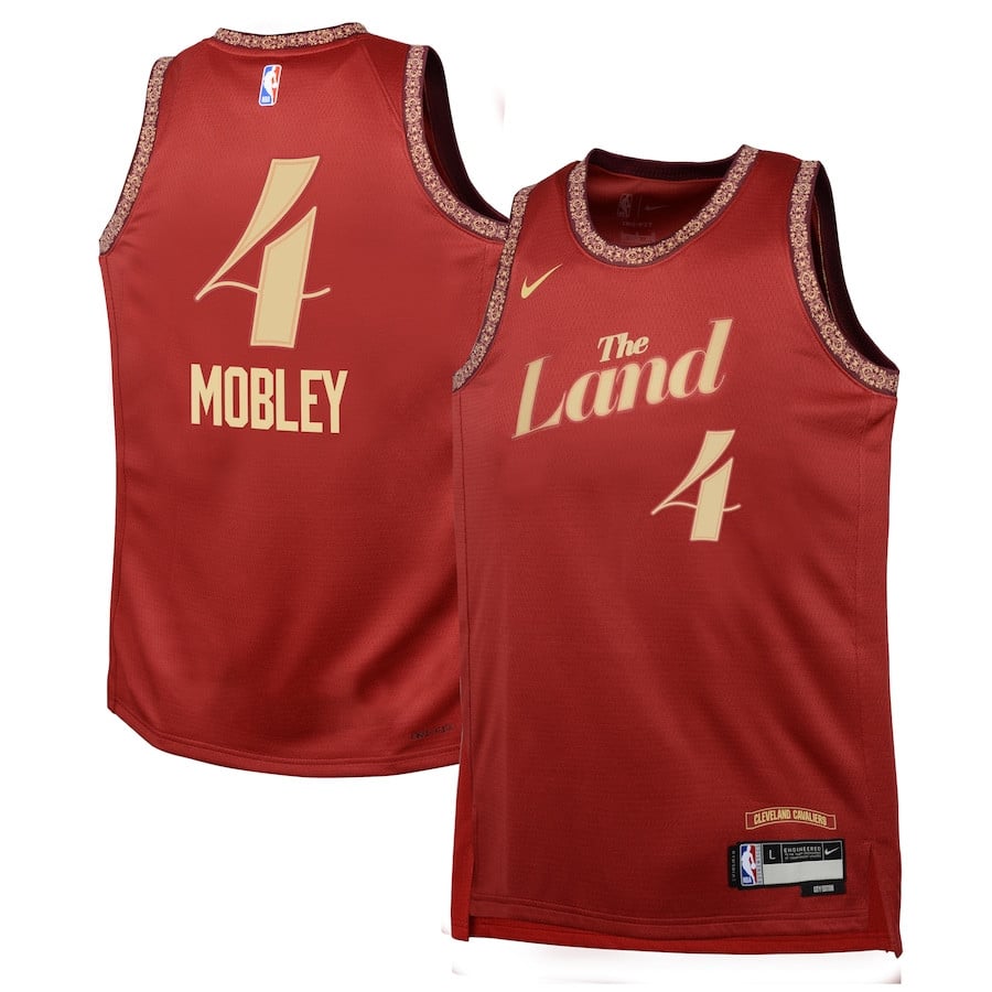 Evan Mobley 4 Cleveland Cavaliers 2023/24 City Edition Swingman YOUTH Basketball Jersey - Wine - JS166