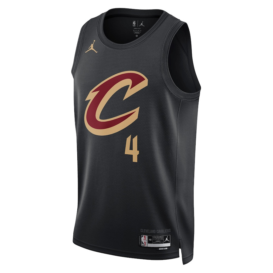 Alternative view of Evan Mobley 4 Cleveland Cavaliers Unisex Swingman Basketball Jersey - Statement Edition - Black - JS763