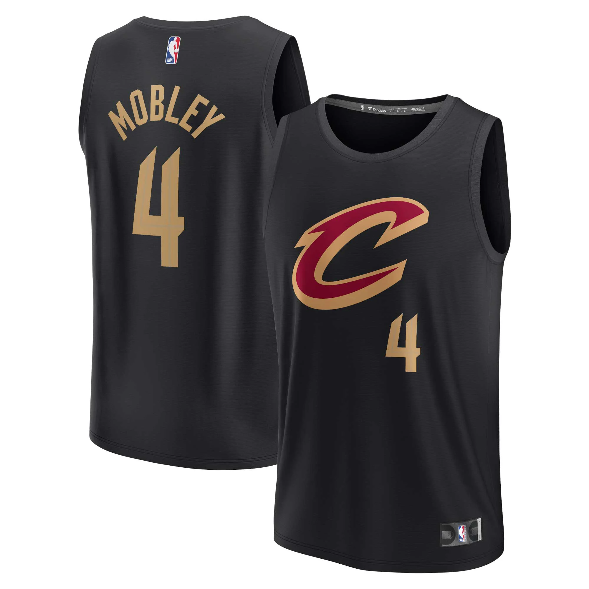 Evan Mobley Cleveland Cavaliers Fanatics Branded Youth 2021/22 Fast Break Player Basketball Jersey Black - Statement Edition