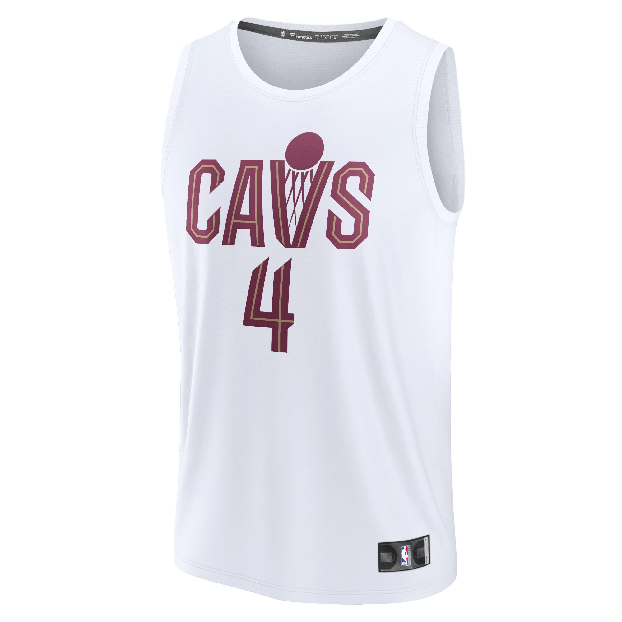 Alternative view of Evan Mobley Cleveland Cavaliers Fanatics Fast Break Replica Player Basketball Jersey – Association Edition – White