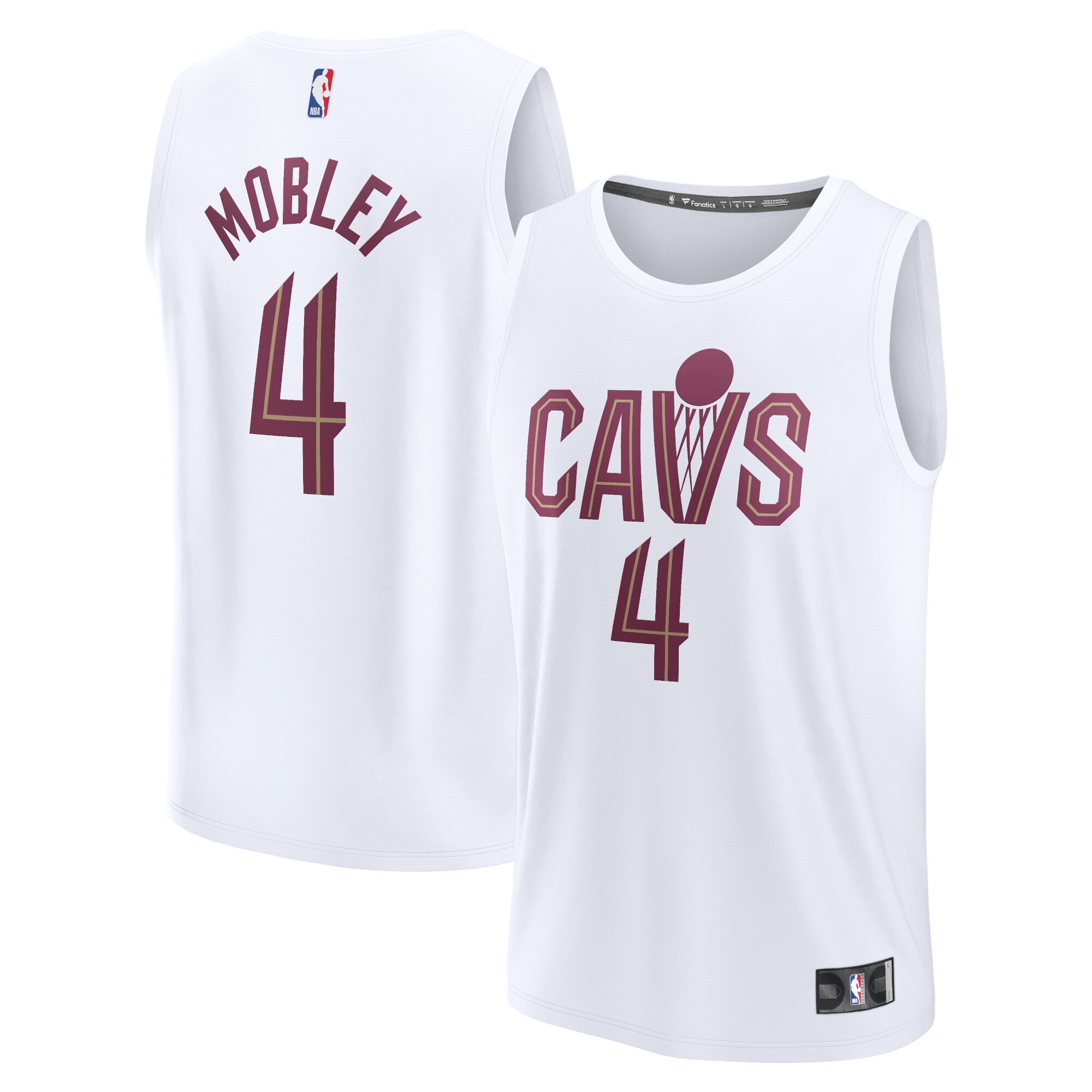 Evan Mobley Cleveland Cavaliers Fanatics Fast Break Replica Player Basketball Jersey – Association Edition – White