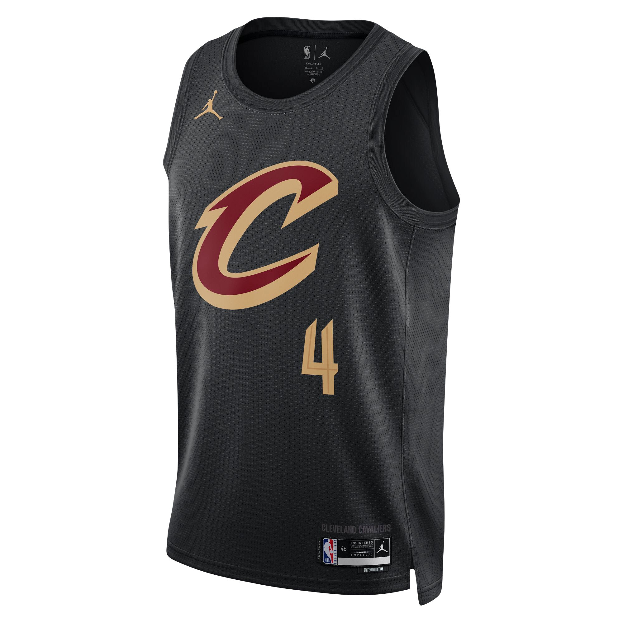 Alternative view of Evan Mobley Cleveland Cavaliers Jordan Brand Unisex Swingman Basketball Jersey - Statement Edition - Black
