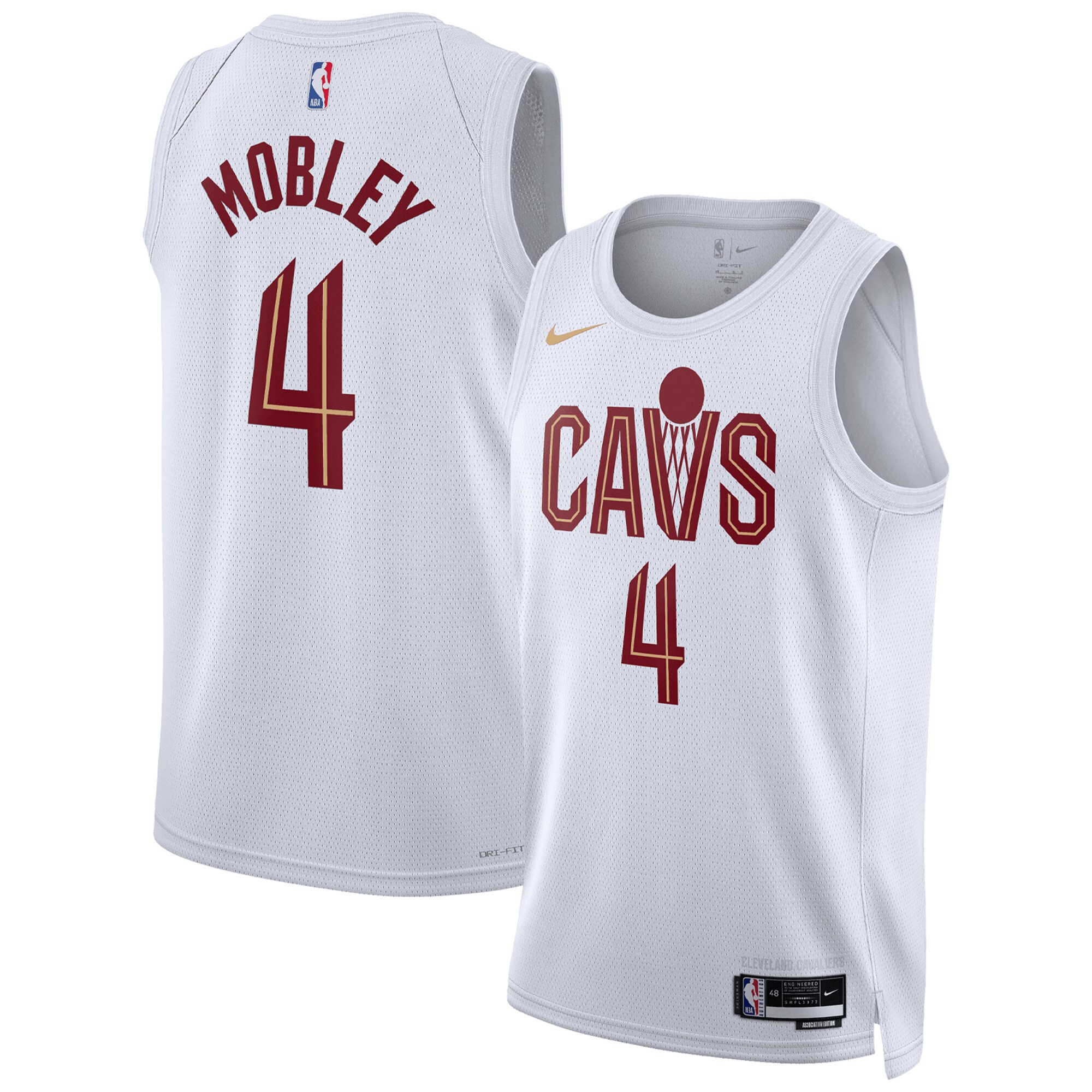 Alternative view of Evan Mobley Cleveland Cavaliers Unisex Swingman Basketball Jersey - Association Edition - White