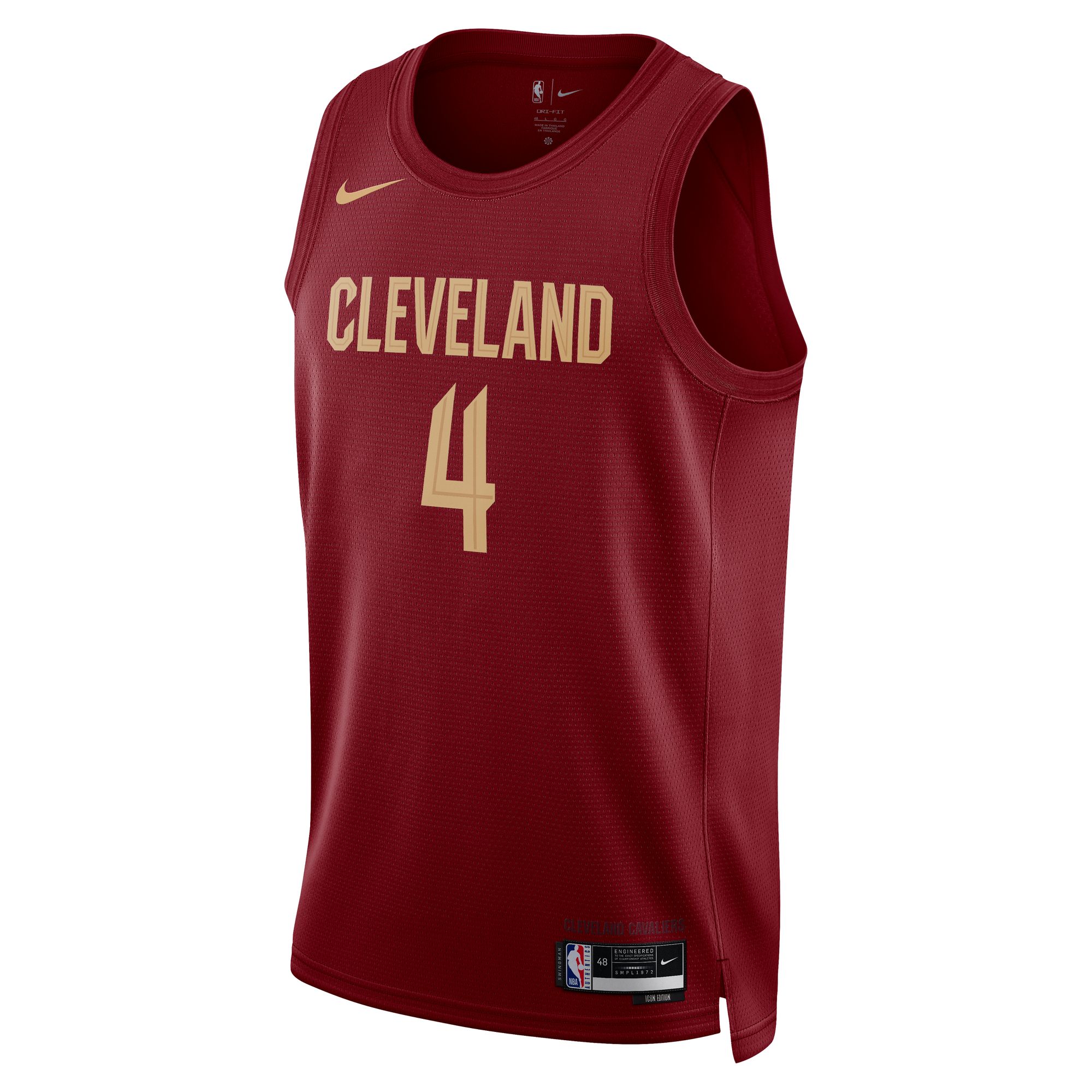 Alternative view of Evan Mobley Cleveland Cavaliers Unisex Swingman Basketball Jersey - Icon Edition - Wine