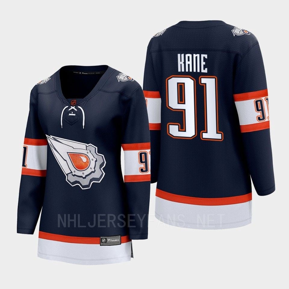 Evander Kane 91 Edmonton Oilers 2022 Special Edition 2.0 Women Breakaway Player Retro Hockey Jersey Navy - JS487 