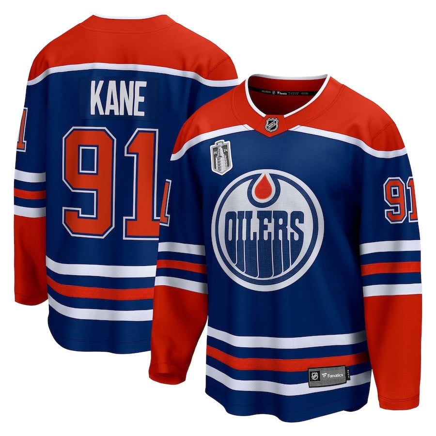 Evander Kane 91 Edmonton Oilers 2024 Stanley Cup Final Home Breakaway Player Hockey Jersey - Royal - JS298 