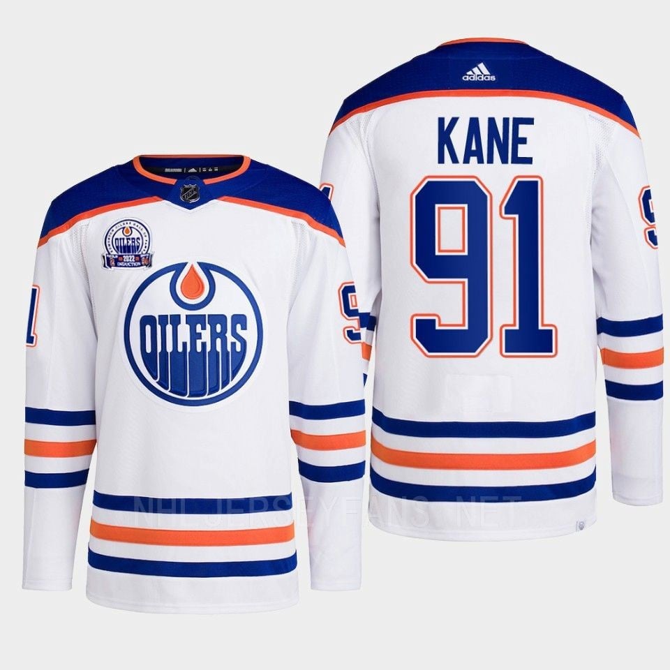 Evander Kane 91 Edmonton Oilers White Hockey Jersey 2022 Lee Ryan Hall Of Fame Patch Away - JS175 