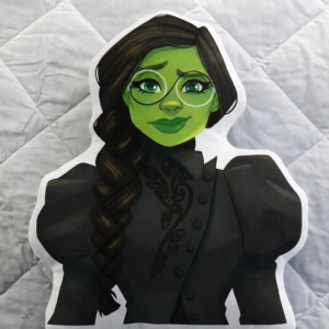 Alternative view of Green Witch Elphaba Illustration Pillow - Wicked Fan Art Collectible