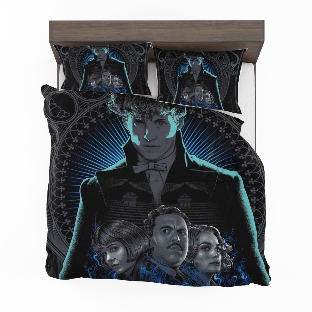 Alternative view of Fantastic Beasts The Crimes Of Grindelwald Movie Eddie Redmayne Katherine Waterston Bedding Set - Custom Bedding Set