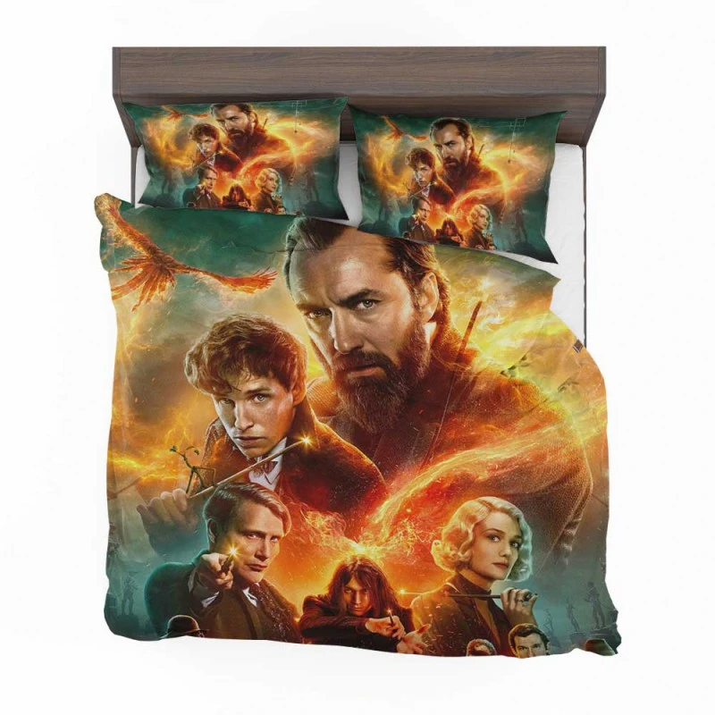 Alternative view of Fantastic Beasts The Secrets Of Dumbledore Movie Poster Bedding Set - Custom Bedding Set