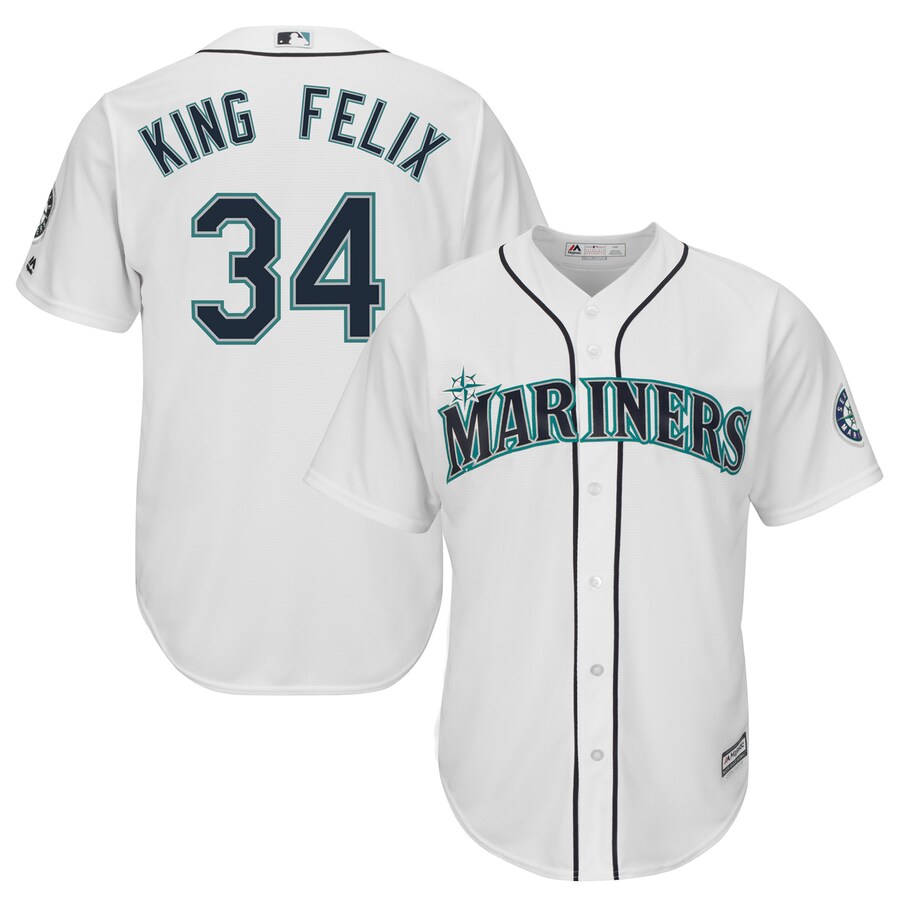 Felix Hernandez Seattle Mariners Majestic Cool Base Player Baseball Jersey - White