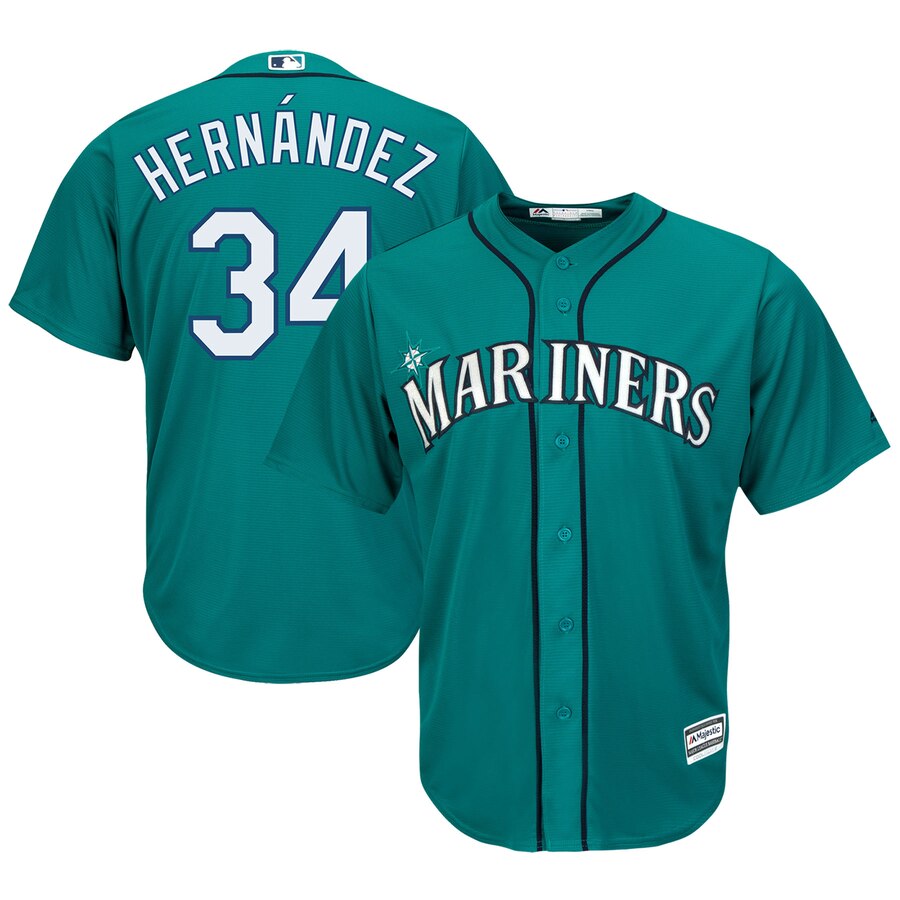 Felix Hernandez Seattle Mariners Majestic Cool Base Player Baseball Jersey – Northwest Green