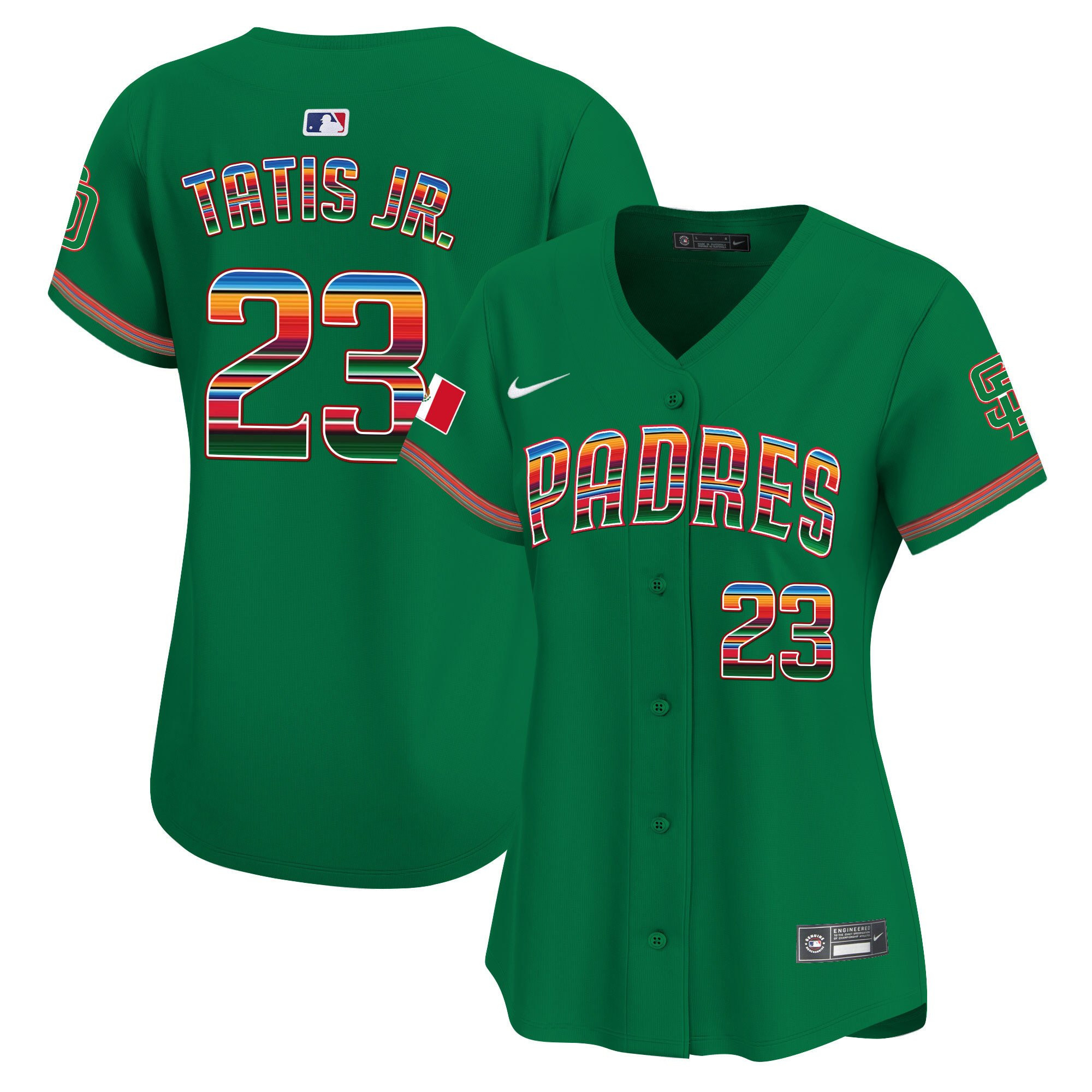 Fernando Tatis Jr 23 San Diego Padres Mexico Women Baseball Jersey - Green 