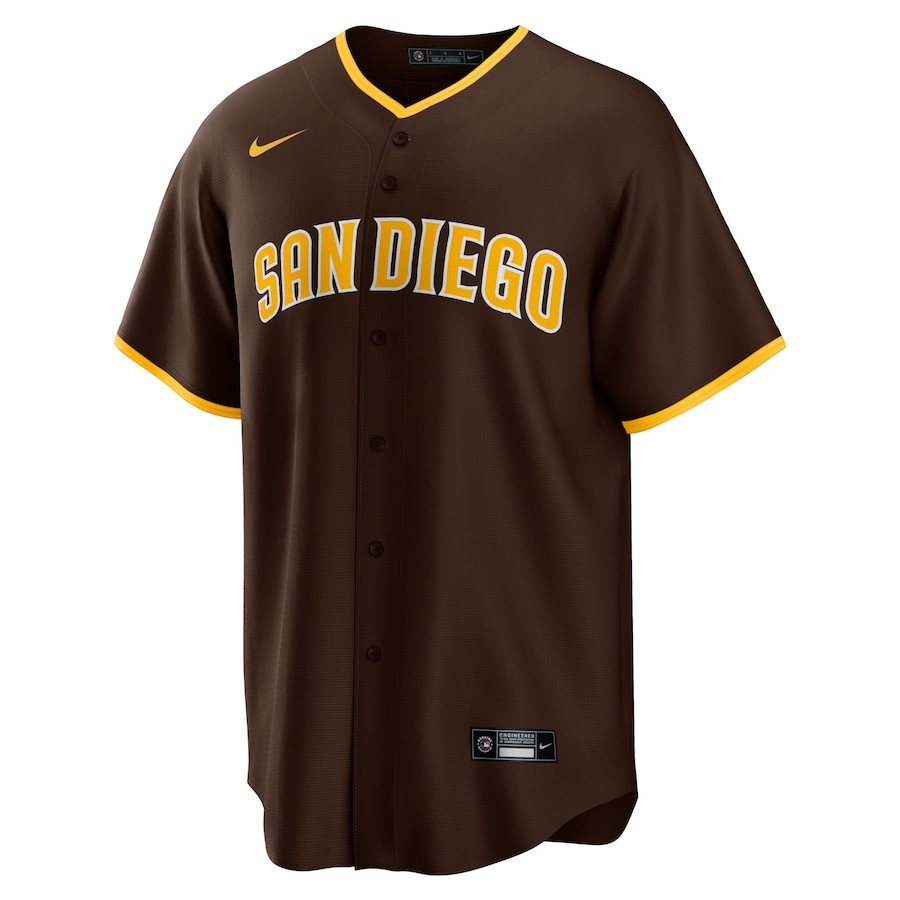 Alternative view of Fernando Tatis Jr. 23 San Diego Padres Road Men Jersey - Brown 