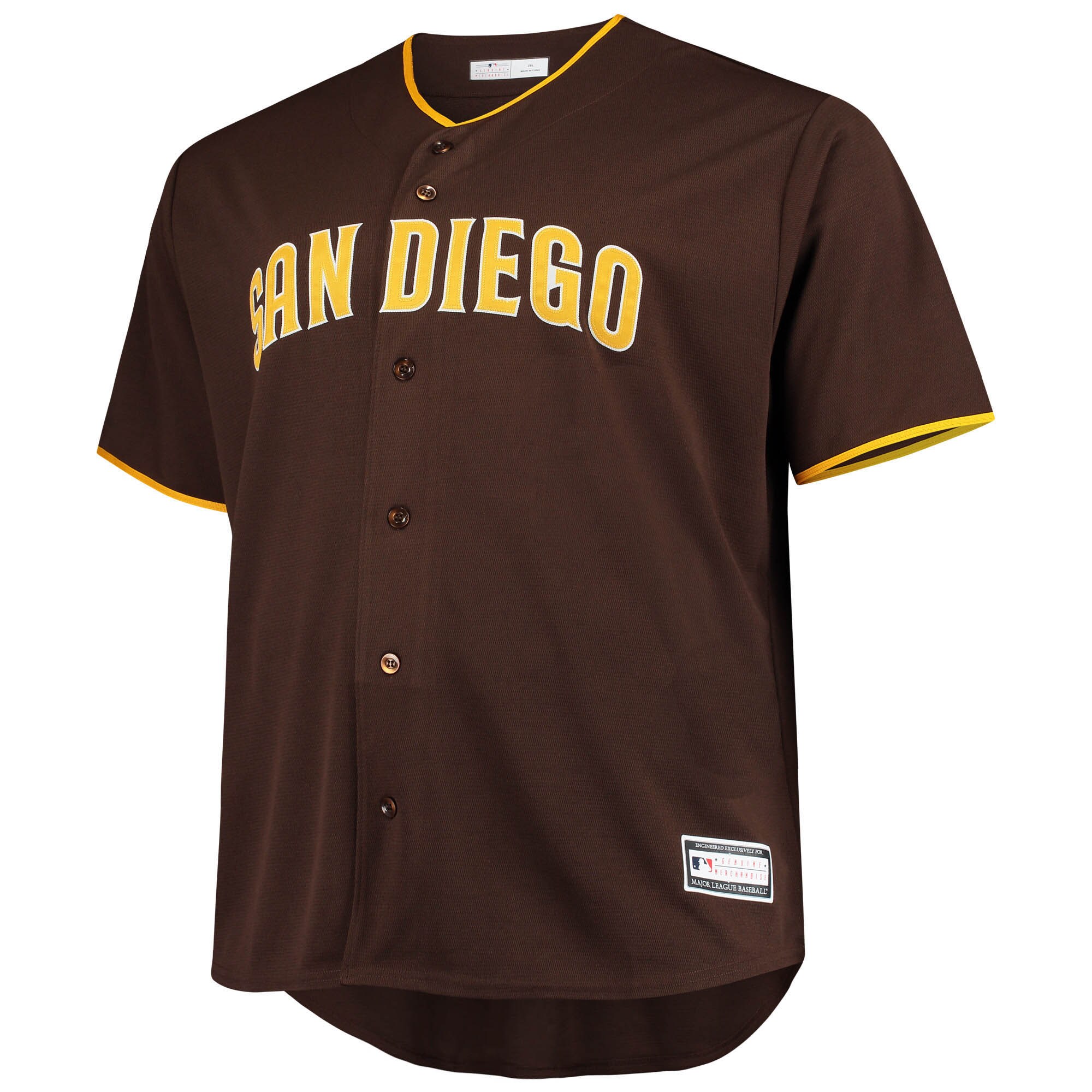 Alternative view of Fernando Tatis Jr. San Diego Padres Big & Tall Replica Player Baseball Jersey - Brown