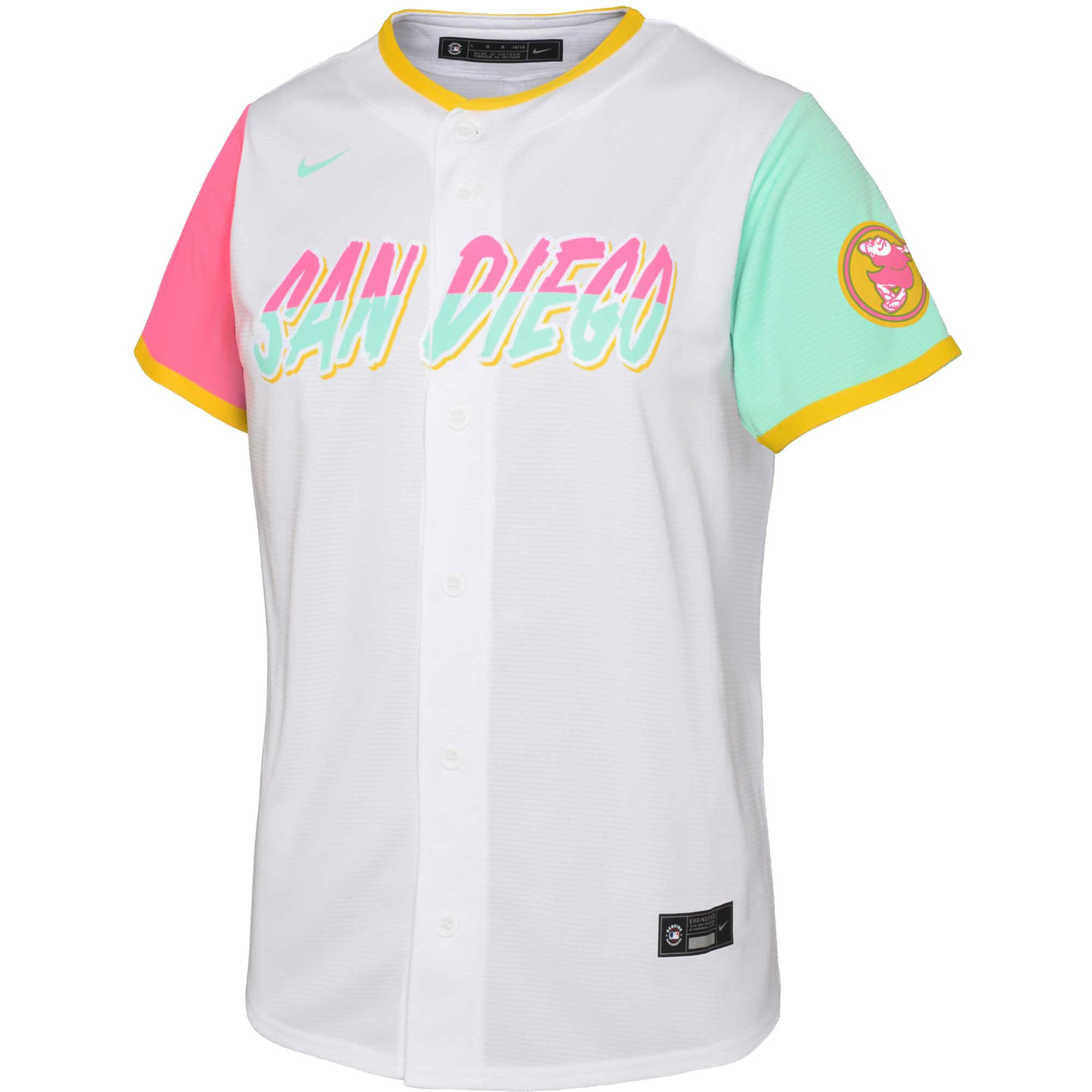 Alternative view of Fernando Tatis Jr. San Diego Padres Infant City Connect Player Baseball Jersey - White