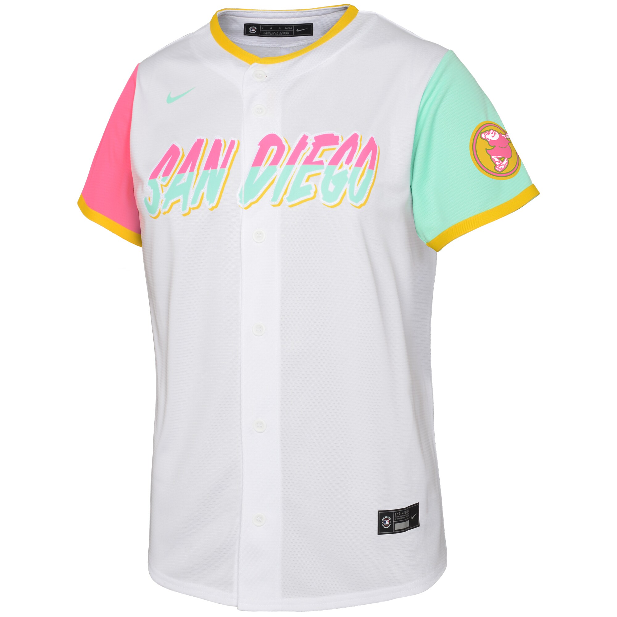 Alternative view of Fernando Tatis Jr. San Diego Padres Toddler City Connect Replica Player Baseball Jersey - White