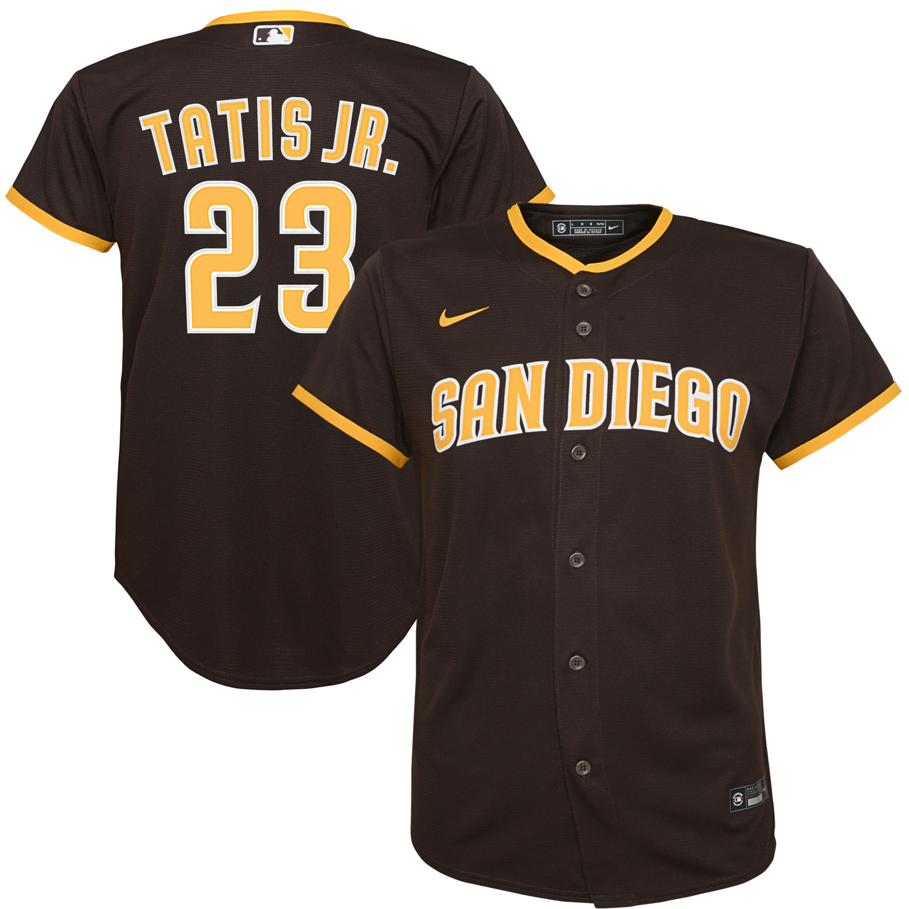 Fernando Tatis Jr. San Diego Padres Youth Alternate Replica Player Baseball Jersey - Brown