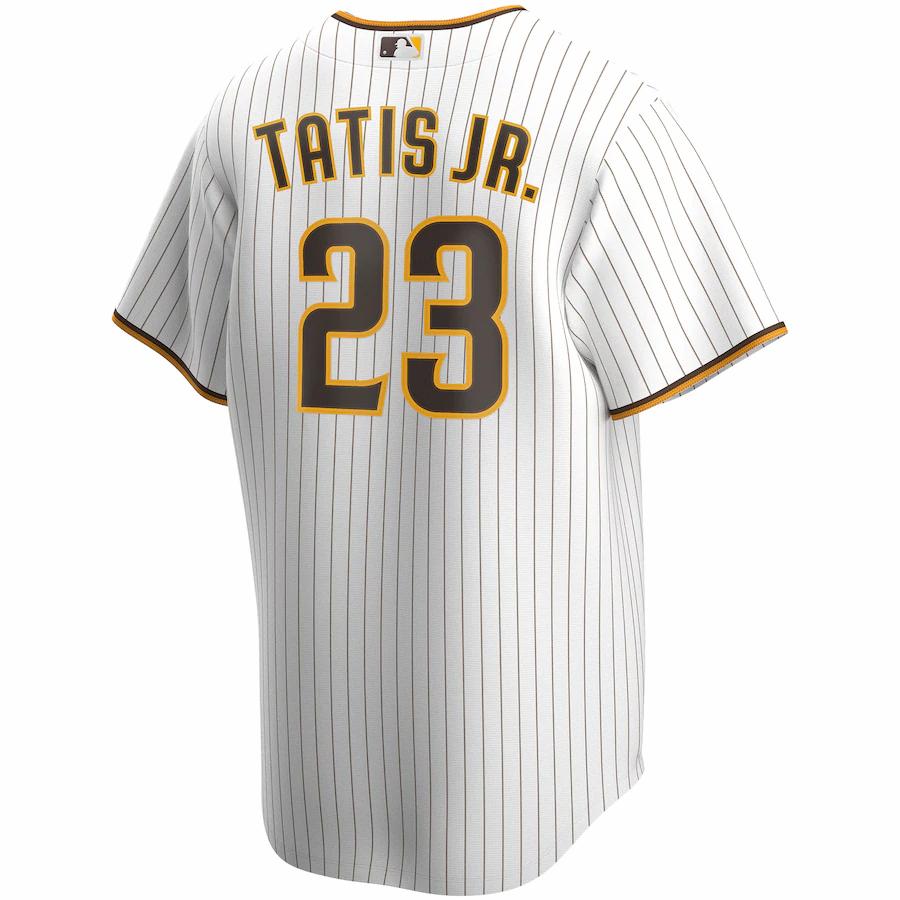 Alternative view of Fernando TatÃƒÆ’Ã‚Â­s Jr. San Diego Padres Home 2020 Replica Player Baseball Jersey - White/brown