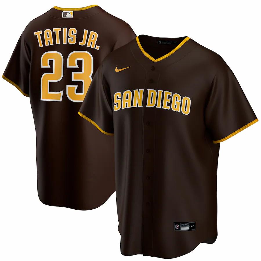 Fernando TatÃƒÆ’Ã‚Â­s Jr. San Diego Padres Road 2020 Replica Player Baseball Jersey - Brown