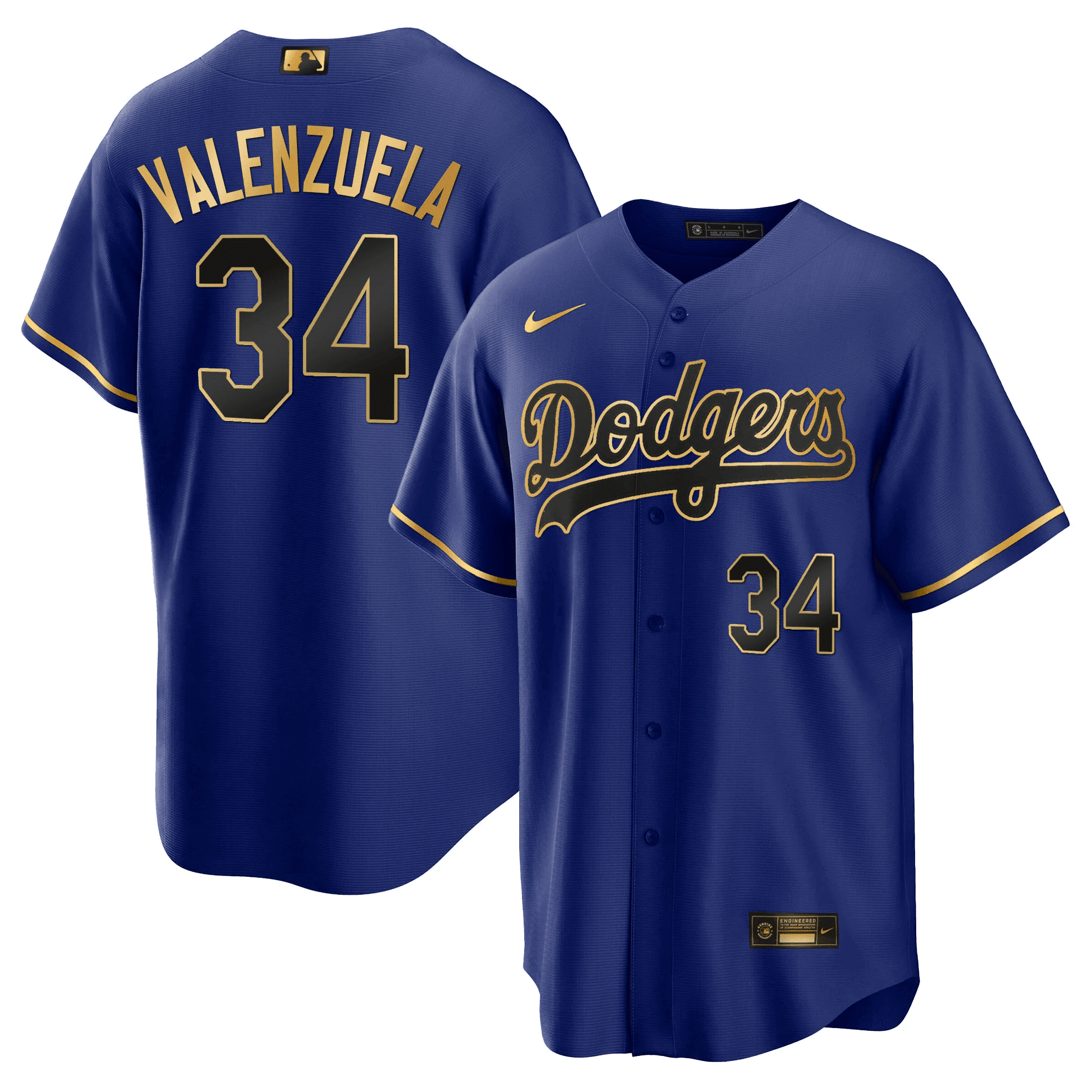 Fernando Valenzuela 34 Los Angeles Dodgers Baseball Men Baseball Jersey - Cool Black Royal 