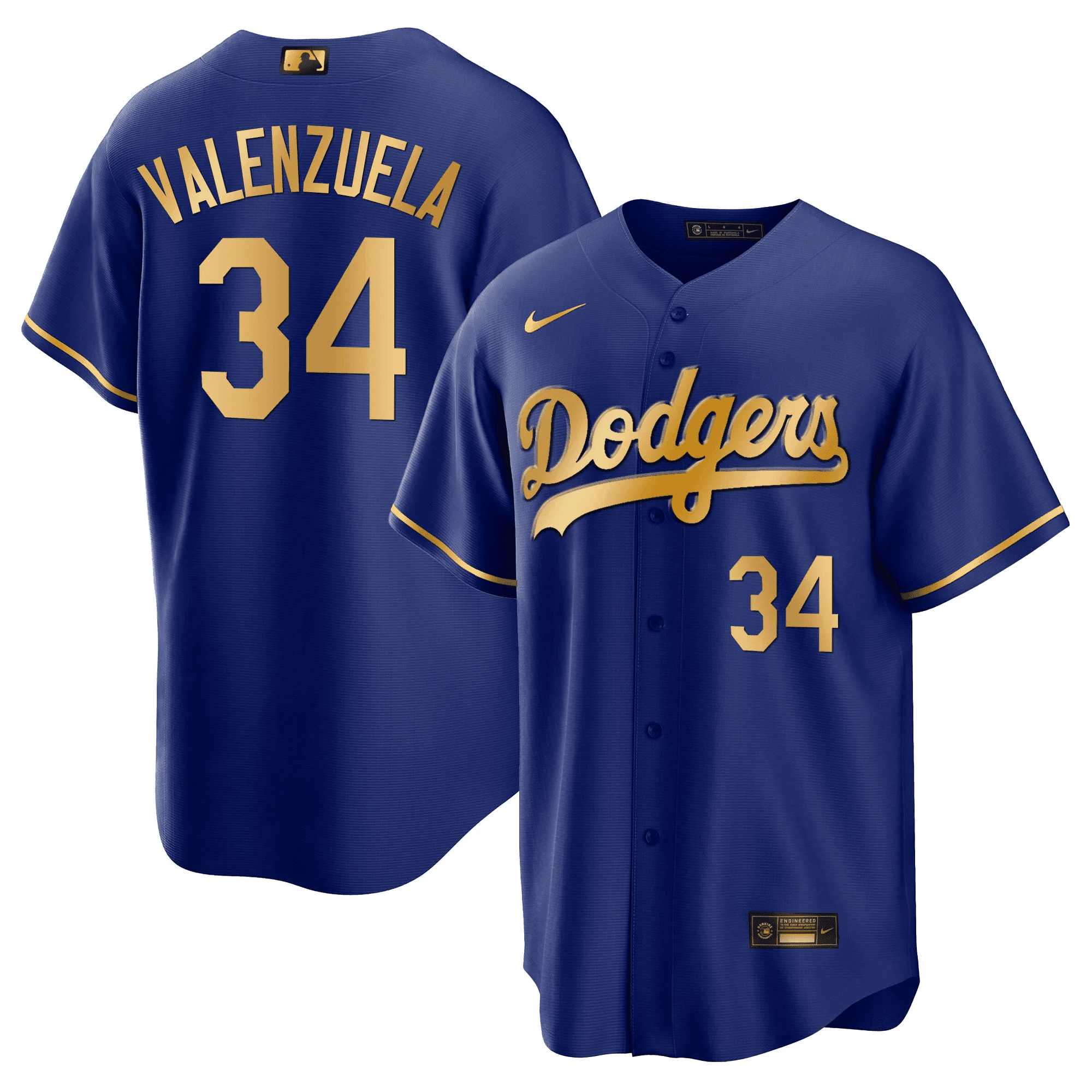 Fernando Valenzuela 34 Los Angeles Dodgers Baseball Men Baseball Jersey - Cool Royal Gold 