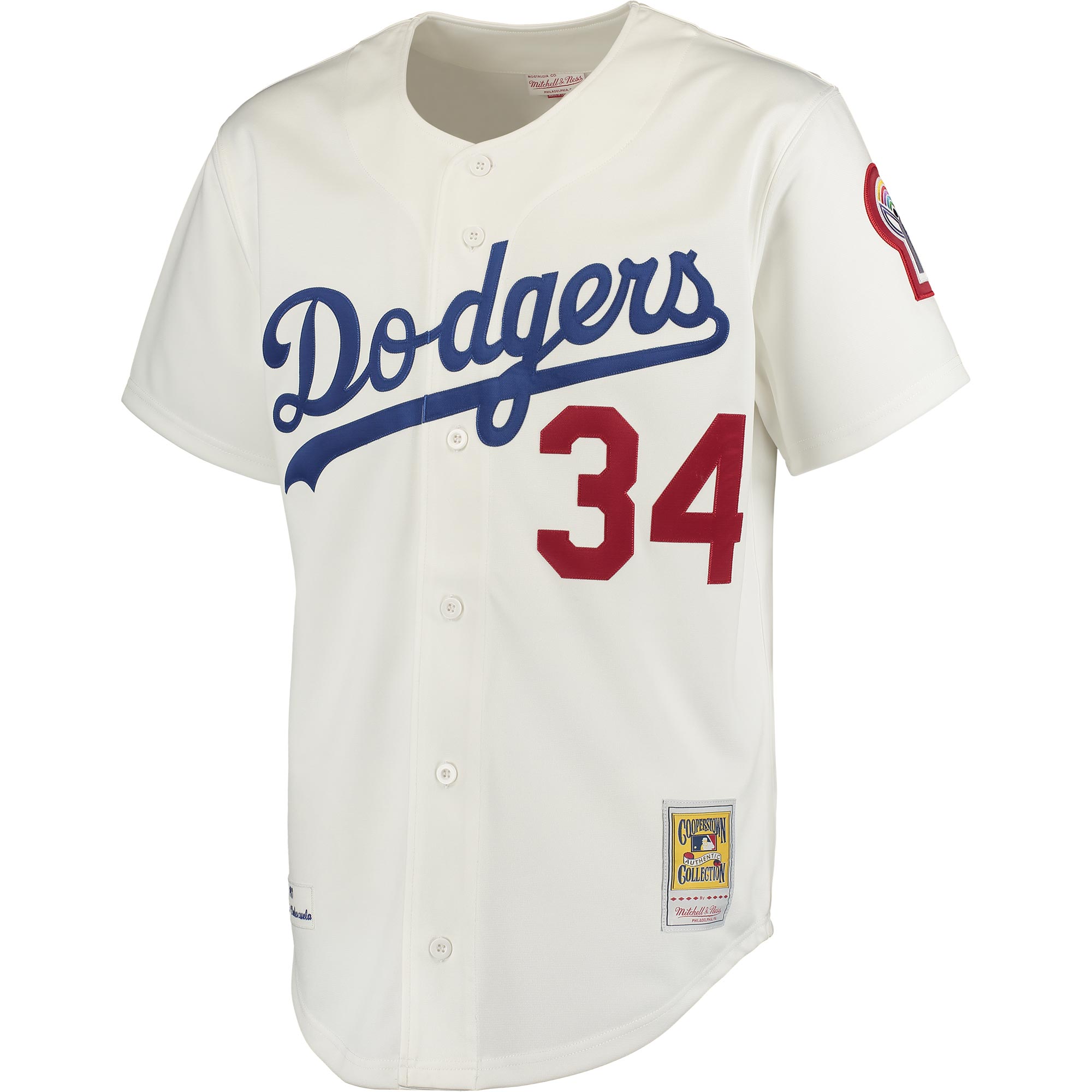 Alternative view of Fernando Valenzuela Los Angeles Dodgers Mitchell & Ness Authentic Baseball Jersey - White