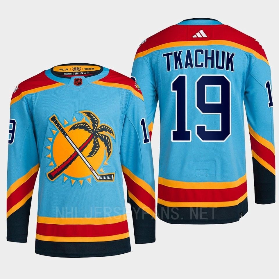 Florida Panthers 2022 Reverse Retro 2.0 Matthew Tkachuk 19 Blue Primegreen Hockey Jersey Men's - JS651 