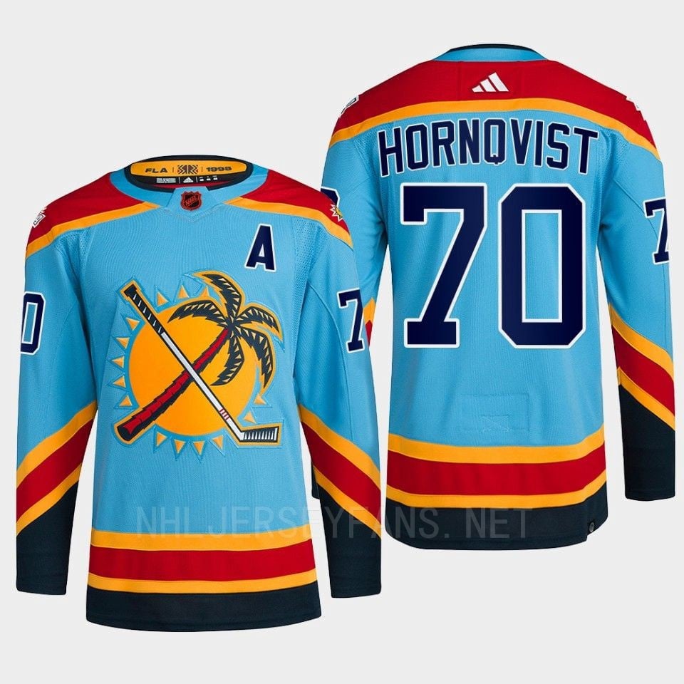 Florida Panthers 2022 Reverse Retro 2.0 Patric Hornqvist 70 Blue Primegreen Hockey Jersey Men's - JS516 
