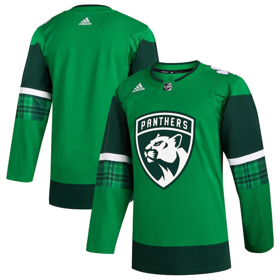 Florida Panthers 2023 St. Patrick's Day Primegreen Men Hockey Jersey - Kelly Green - JS415 